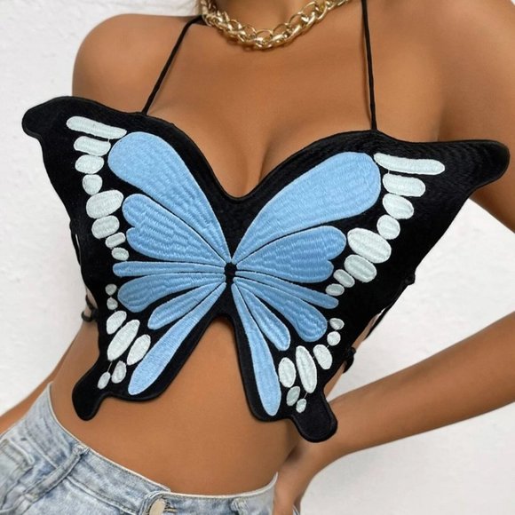 MODA ME COUTURE Tops - Seen on the Runway! Embroidered Butterfly Cami top